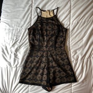 Blueh Ciel Black and Tan Lace Romper
